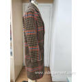 Men's Double Breasted Orange Houndstooth Coat